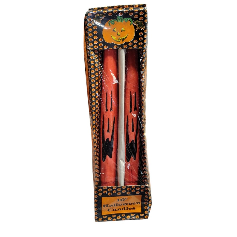 Vintage Halloween candles 10" pumpkin‎ jack o lantern